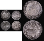 Sixpences (3) Elizabeth I (2) 1569 Intermediate Bust 4B, S.2562 mintmark Coronet, 2.49 grammes, Fair/VG, 1594 Sixth Issue 4 over 3 S.2577B mintmark Wo...