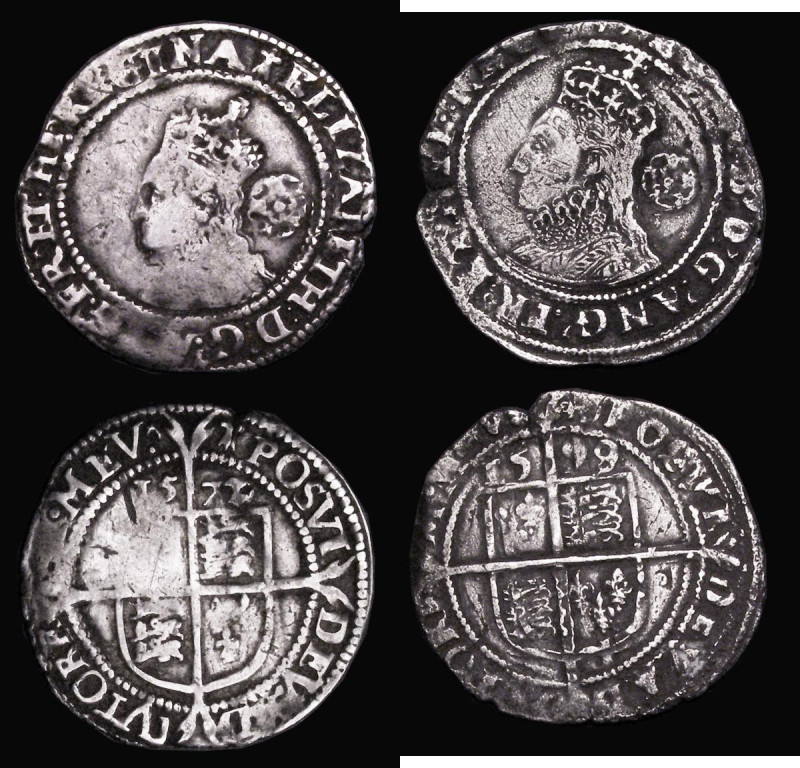 Sixpences Elizabeth I (2) 1572 Fourth Issue, Intermediate Bust 4B, S.2562. Mintm...