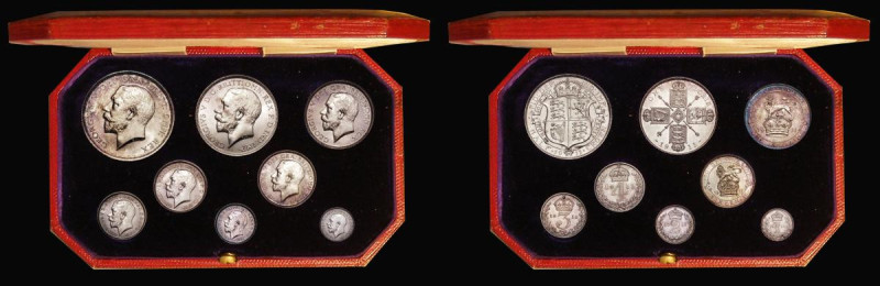 Proof Set 1911 (8 coins) Halfcrown to Maundy Penny Halfcrown, Florin, Shilling a...