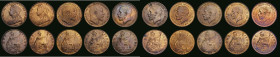 Pennies (10) 1897 Freeman 145 dies 1+B, GEF with traces of lustre, 1900 Freeman 153 dies 1+B, A/UNC and lustrous with some spots, 1908 Freeman 166 die...