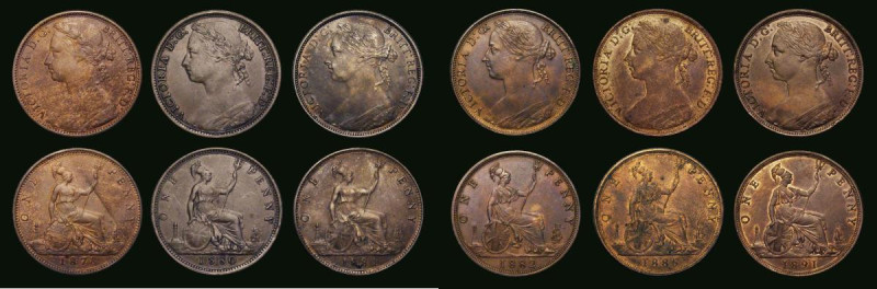 Pennies (6) 1878 Freeman 94 dies 8+J, VF, 1880 Freeman 99 dies 9+J NVF, 1881H Fr...