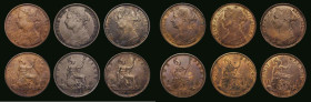 Pennies (6) 1878 Freeman 94 dies 8+J, VF, 1880 Freeman 99 dies 9+J NVF, 1881H Freeman 108, dies 11+M VF with some hairlines, 1882H Freeman 115 dies 12...