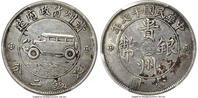 Kweichow. Republic "Auto" Dollar Year 17 (1928) XF Details (Cleaned) PCGS, Cheng...