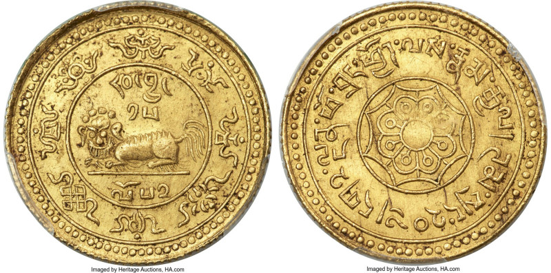 Tibet. Theocracy gold 20 Srang BE 15-52 (1918) MS64 PCGS, Ser-Khang mint, KM-Y22...