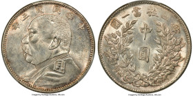 Republic Yuan Shih-kai 50 Cents Year 3 (1914) MS61 PCGS, cf. KM-Y328, L&M-64B, Kann-655d, WS-0175-2. Fukien type. A significantly rarer subvariety for...
