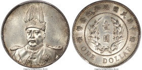 Republic Yuan Shih-kai "Plumed Hat" Dollar Year 3 (1914) MS62 PCGS, Tientsin mint, KM-Y322, L&M-858, Kann-642. 39mm. Issued to commemorate the Foundin...
