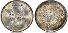 Republic Yuan Shih-kai Dollar Year 9 (1920) MS67 PCGS, KM-Y329.6, L&M-77A, Kann-666, WS-0181-1. Fine hair, strokes in Ko and Nien not connected. Nearl...