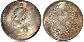 Republic Yuan Shih-kai Dollar Year 9 (1920) MS66 PCGS, KM-Y329.6, L&M-77, Kann-666, WS-0181-1. Coarse hair variety, with strokes in Ko and Nien not co...