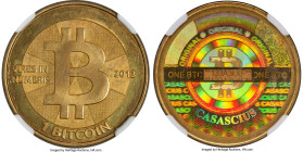 Casascius brass Loaded (Unredeemed) 1 Bitcoin (BTC) 2013 MS66 NGC, Ahonen-pg 94. Total Issued: 8,352. Series 2. Type PF. 28.5mm. Firstbits 133A3kXF. A...
