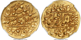 Jaipur. Ram Singh gold Nazarana Mohur Year 36 (1871) MS62 NGC, cf. KM125 (for standard Mohur), Fr-1189. A wholly inspiring Nazarana type struck from R...