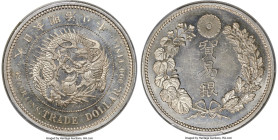 Meiji Trade Dollar Year 8 (1875) MS63+ Prooflike PCGS, Osaka mint, KM-Y14, JNDA 01-12, JC-09-12-1. Hands down one of the most extravagant Meiji-era Tr...