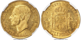 Spanish Colony. Alfonso XII gold 4 Pesos 1880 MS65 NGC, Manila mint, KM151 (Rare), Fr-4 (Rare), Cal-128. The last gold coin produced by the Spanish Co...