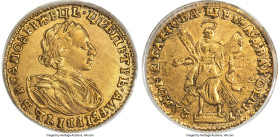 Peter I gold 2 Roubles 1721 Genuine Details (Surface Damage) PCGS, Krasny mint, KM158.5, Bit-122 (R), Petrov-15 Rub., Sev-90, Diakov-2. Variety withou...