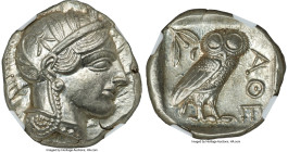 ATTICA. Athens. Ca. 440-404 BC. AR tetradrachm (24mm, 17.21 gm, 9h). NGC Choice MS 5/5 - 5/5. Mid-mass coinage issue. Head of Athena right, wearing ea...