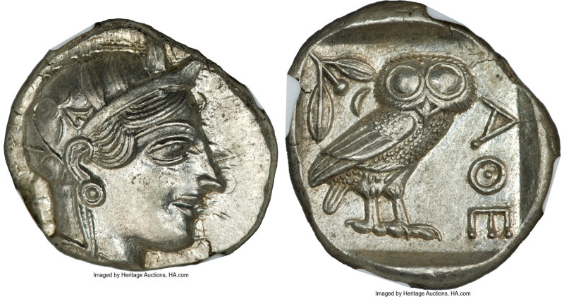 ATTICA. Athens. Ca. 440-404 BC. AR tetradrachm (26mm, 17.20 gm, 10h). NGC MS 5/5...