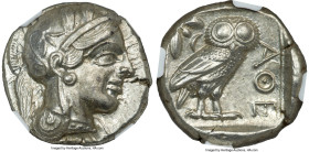 ATTICA. Athens. Ca. 440-404 BC. AR tetradrachm (24mm, 17.19 gm, 4h). NGC MS 5/5 - 4/5. Mid-mass coinage issue. Head of Athena right, wearing earring, ...