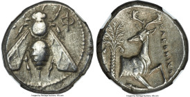 IONIA. Ephesus. Ca. 4th century BC. AR tetradrachm (22mm, 15.06 gm, 12h). NGC Choice VF 4/5 - 4/5. Ca. 350-340 BC. Cleonicus, magistrate. E-Φ, bee wit...