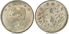 Republic Yuan Shih-kai 20 Cents Year 3 (1914) MS63 PCGS, KM-Y327, L&M-65, Kann-657. An entrancing Yuan Shih-kai minor imbued with a gentle glow one wo...