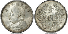Republic Yuan Shih-kai Dollar Year 9 (1920) MS62 PCGS, KM-Y329.6, L&M-77A. Fine hair variety. A popular variety clearly exhibiting the detailed fine h...