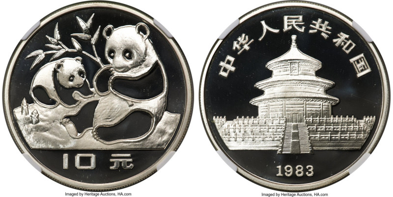 People's Republic silver Proof "Panda" 10 Yuan 1983 PR68 Ultra Cameo NGC, KM67, ...