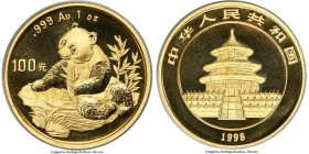 People's Republic gold "Panda - Small Date" 100 Yuan (1 oz) 1998 MS69 PCGS, KM1130, PAN-303A. Small Date. HID09801242017 © 2024 Heritage Auctions | Al...