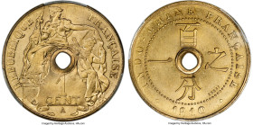 French Colony brass Specimen Pattern Essai Cent 1910-A SP66 PCGS, Paris mint, Lec-67a (plate coin). Impressive quality for this Essai, confirmed by it...
