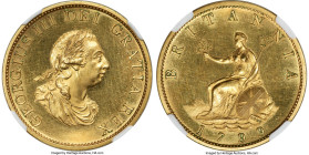 George III gilt-copper Pattern Proof 1/2 Penny 1799-SOHO PR63 Cameo NGC, Soho mint, S-3778, Peck-1233 (S). A gloriously brilliant Choice Proof, beamin...