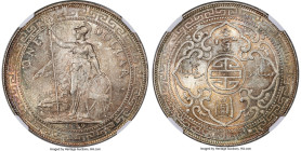 Victoria Trade Dollar 1899-B MS65 NGC, Bombay mint, KM-T5, Prid-8. Impressive grade for this date-type, just three example placed higher at NGC out of...