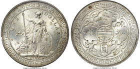 George V Trade Dollar 1929/1-B MS64 PCGS, Bombay mint, KM-T5, Prid-26. A stunner and a more difficult overdate to locate when approach Gem designation...