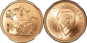 Charles III gold Matte Proof 5 Pounds 2024 MS70 NGC, Mintage: 385. First Releases. HID09801242017 © 2024 Heritage Auctions | All Rights Reserved