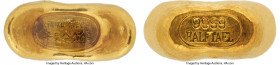 British Colony. King Fook Bullion, Gold Dealer gold Sycee of 1/2 Tael ND (c. 1970) Certified MS64 by Gong Bo Grading, KM-XB32. 21.2x9.7x10.9mm. 18.7gm...