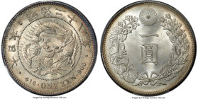Meiji Yen Year 28 (1895) MS65 PCGS, Osaka mint, KM-YA25.3, JNDA 01-10A. A conditionally scarce series, always demanded by collectors in Gem designatio...