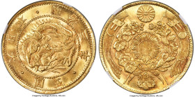 Meiji gold 5 Yen Year 3 (1870) MS66 NGC, Osaka mint, KM-Y11, JNDA-01-3. A classic Japanese gold type, targeted by collectors both for the beauty of th...
