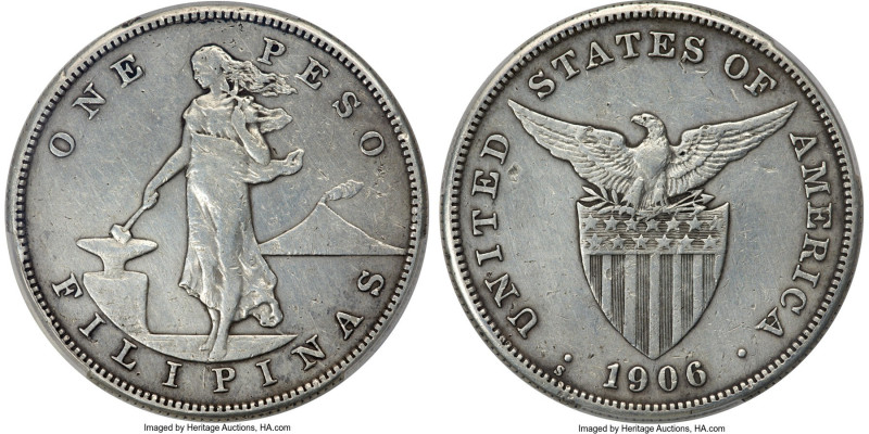 USA Administration Peso 1906-S VF Details (Harshly Cleaned) PCGS, San Francisco ...