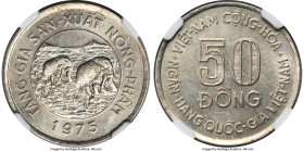 South Vietnam. Republic 50 Dong 1975 MS61 NGC, KM14. FAO issue. A rarely seen and highly desired issue, with a strong strike and even patination throu...