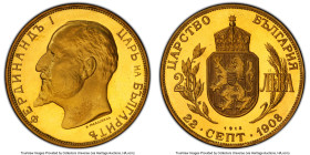 Ferdinand I gold Proof Restrike 20 Leva 1912-Dated PR68 Deep Cameo PCGS, Sofia mint, KM33, cf. Fr-3 (original issue). National Bank issue. HID09801242...