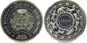 British Commonwealth. Elizabeth II Proof "2500 Years of Buddhism" 5 Rupees 1957 PR66 Ultra Cameo NGC, KM126. HID09801242017 © 2024 Heritage Auctions |...