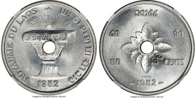 Sisavang Vong 3-Piece Certified aluminum Essai Set 1952 NGC, 1) 50 Cents 1952-(a) MS65, KM-E3, Lec-8 2) 20 Cents 1952-(a) MS66, KM-E2, Lec-5 3) 10 Cen...