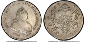 Elizabeth Rouble 1742-ММД VF30 PCGS, Red mint, KM-C19.1, Dav-1678, Bit-97. Straight corsage variety. HID09801242017 © 2024 Heritage Auctions | All Rig...