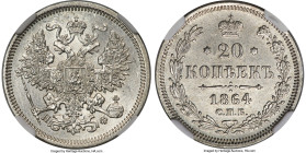 Alexander II 20 Kopecks 1864 CПБ-HФ MS63 NGC, KM-Y22.2. HID09801242017 © 2024 Heritage Auctions | All Rights Reserved