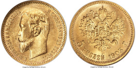 Nicholas II gold 5 Roubles 1903-AP MS65 NGC, St. Petersburg mint, KM-Y62, Fr-180, Bit-30. HID09801242017 © 2024 Heritage Auctions | All Rights Reserve...