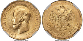 Nicholas II gold 10 Roubles 1904-AP MS62 NGC, St. Petersburg mint, KM-Y64. HID09801242017 © 2024 Heritage Auctions | All Rights Reserved