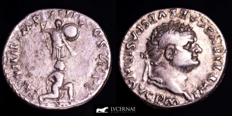 Roman Empire. - Titus (79 - 81 AD) - Silver Denarius. (2.80 g. 17 mm.) - Rome mi...