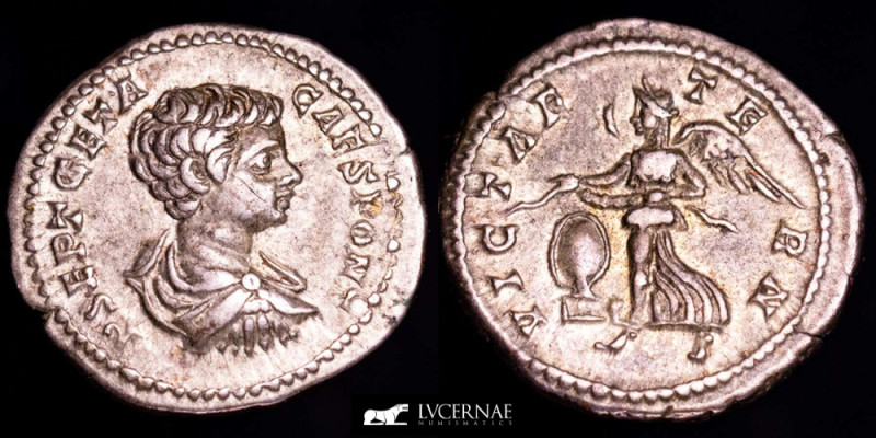 Roman Empire. - Geta as Caesar AD 197-209. Rome
Silver Denarius (3.47 g., 19 mm...