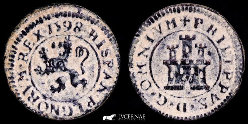 Spain, Felipe III (1598-1621).

2 maravedís bronze coin (3,51 g. 20 mm) minted...