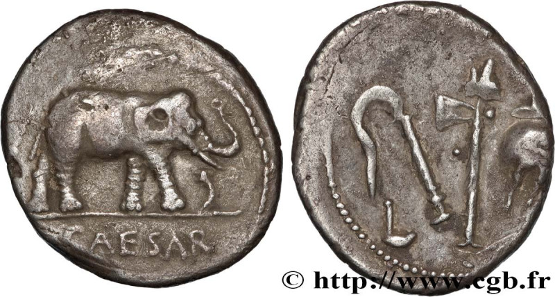 JULIUS CAESAR
Type : Denier 
Date : 49 AC. 
Mint name / Town : Gaule ou Italie 
...