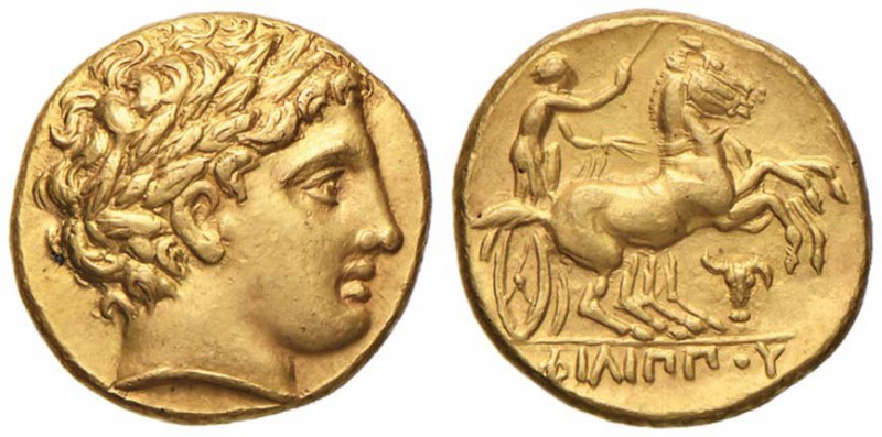 MACEDONIA Filippo II (359-336 a.C.) Statere - Testa diademata di Apollo a d. - R...