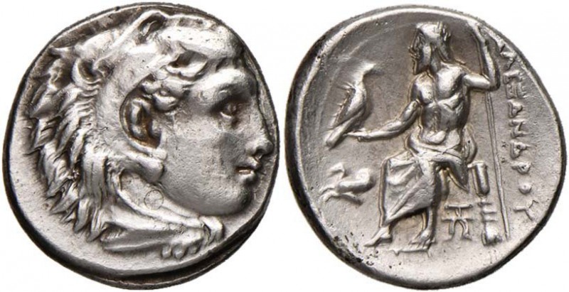 MACEDONIA Alessandro III (336-323 a.C.) Dramma (Abydos) Testa di Eracle a d. - R...