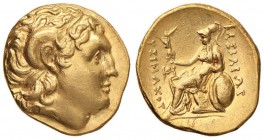 REGNO DELLA TRACIA Lisimaco (323-281 a.C.) Statere postumo (?) - Testa diademata di Alessandro III a d. - R/ Atena seduta a s. - Müller 501 AU (g 8,33...