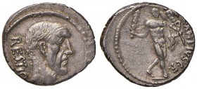 Antia - C. Antius C. f. Restio - Denario (47 a.C.) Testa del tribuno Restio a d. - R/ Ercole andante a d. - B. 1; Cr. 455/1 AG (g 3,90) Decentrato ma ...